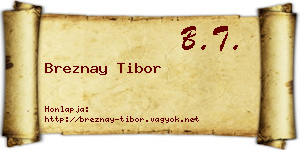 Breznay Tibor névjegykártya